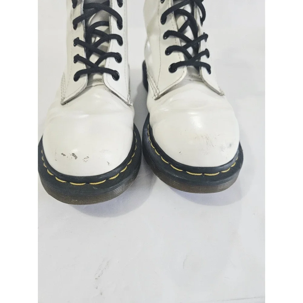 Dr Martens Boots Leather Boot Platform White Smooth Women‎ Size 7